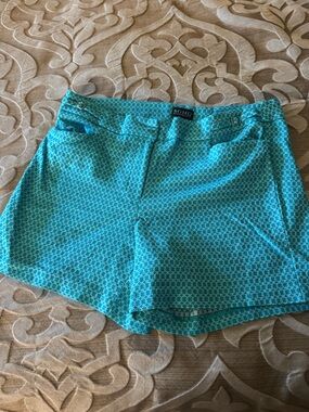 Soho Apparel Turquoise Geometric Print Shorts